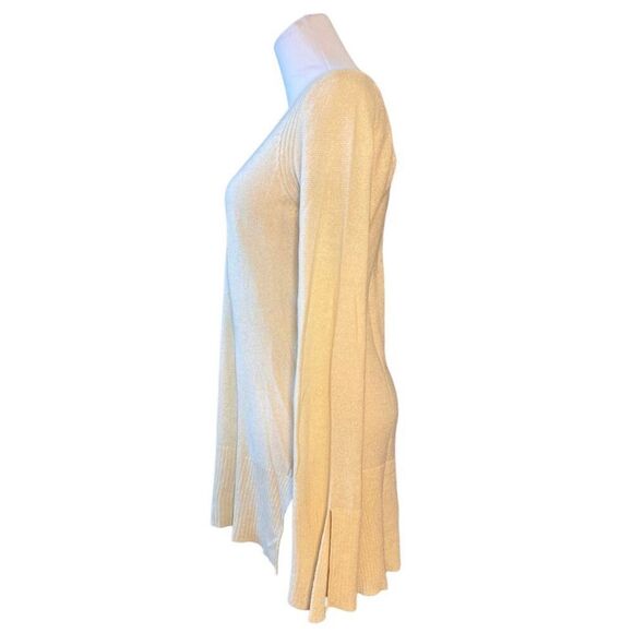 Wishlist Vneck‎ High Low Hem Split Sleeve & Hem Yellow Sweater sz Small - Picture 2 of 11